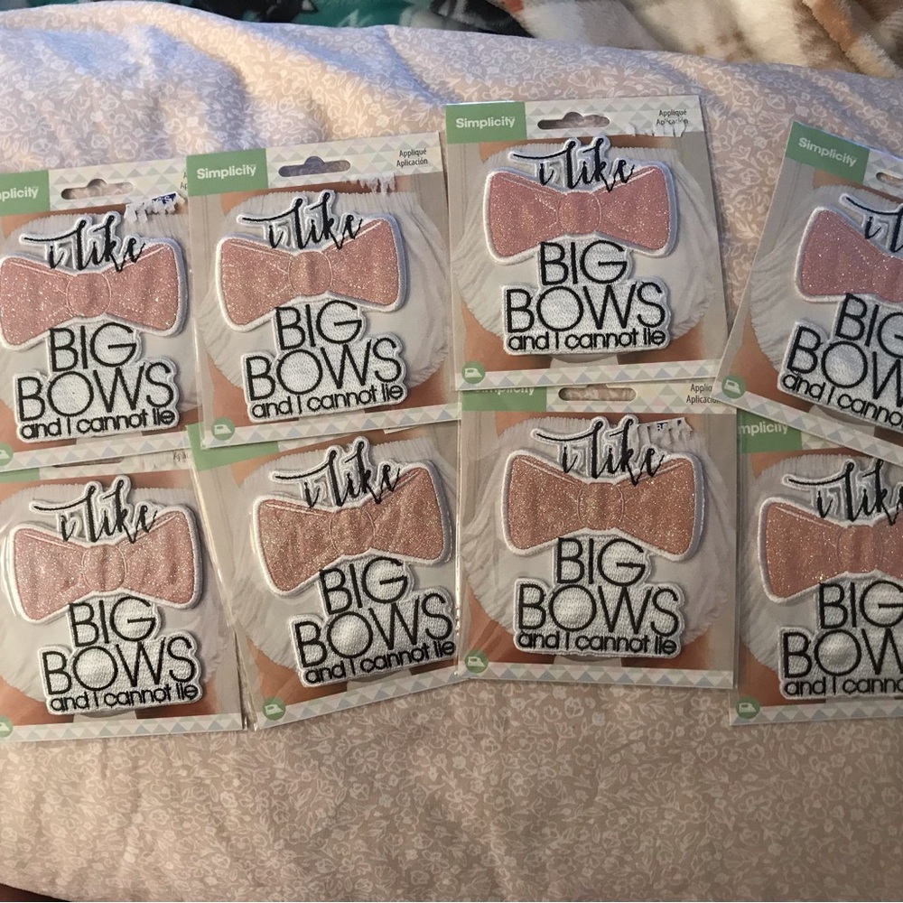 Glitter Pink Bow Patch - BIG BOWS and I cannot lie